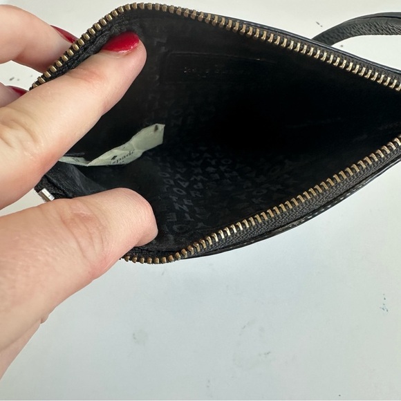 Kate Spade Highland Place Bee Black Pebbled Cow Leather Wristlet Wallet Clutch - Picture 3 of 6